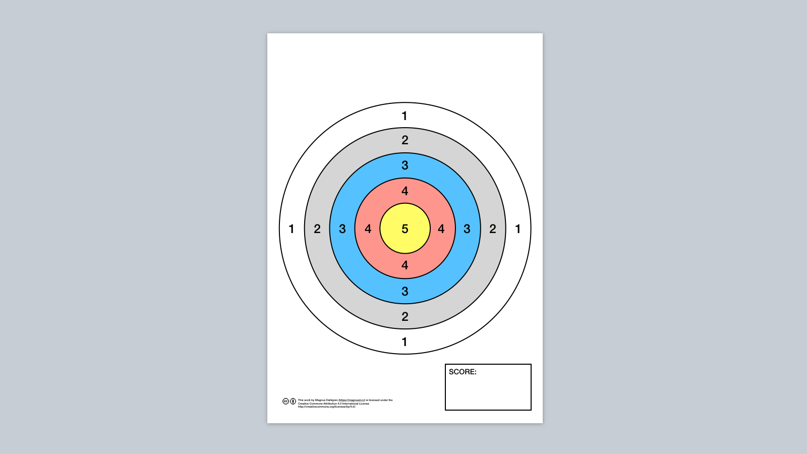 Printable shooting target